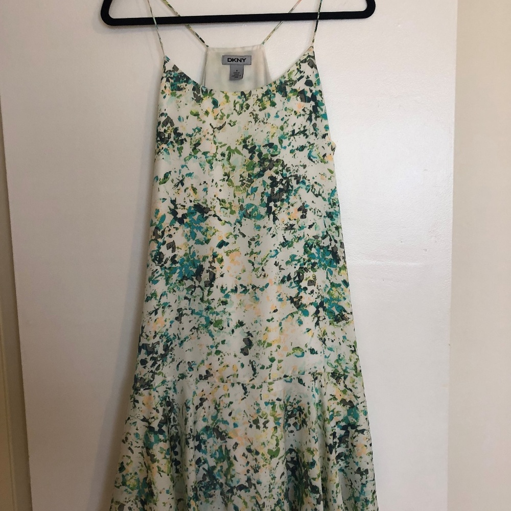 DKNY floral midi-length slip dress